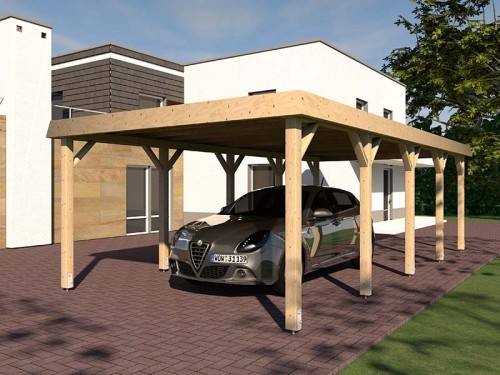 Prikker Carport Walmblende KVH 400 x 800cm