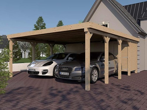 Prikker Carport Flachdach KVH 600 x 800cm GR