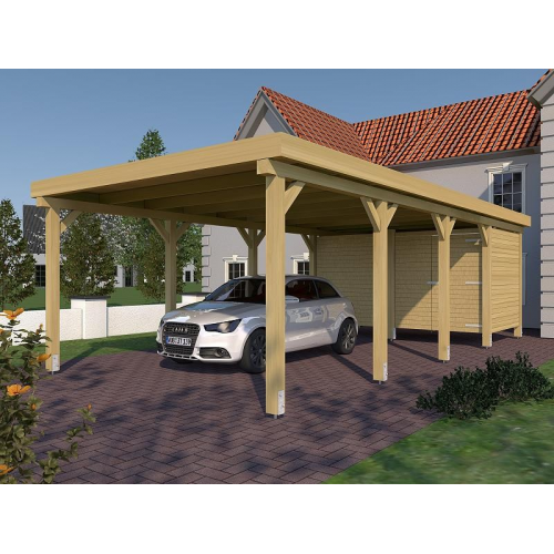 Prikker Carport Flachdach KVH 400 x 800cm GR