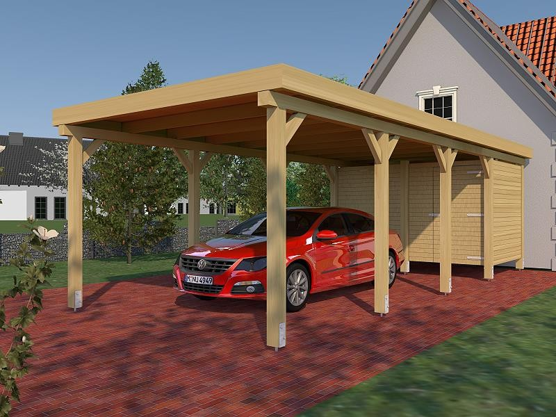 Prikker Carport Flachdach KVH 350 x 800cm GR