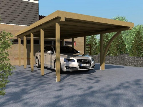 Prikker Carport Flachdach KDI 400 x 800cm LHB1