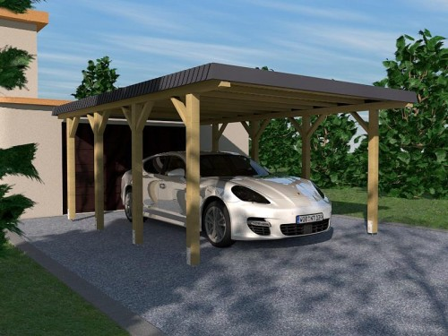 Prikker Carport Walmblende BSH 340 x 600cm