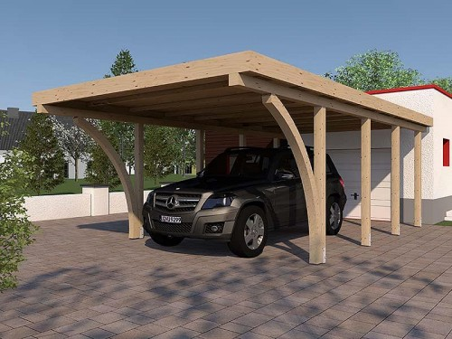 Prikker Carport Flachdach KVH 400 x 800cm LHB