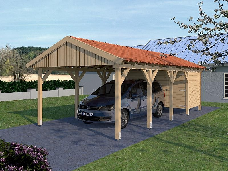 Prikker Carport Satteldach BSH 400 x 800cm GR