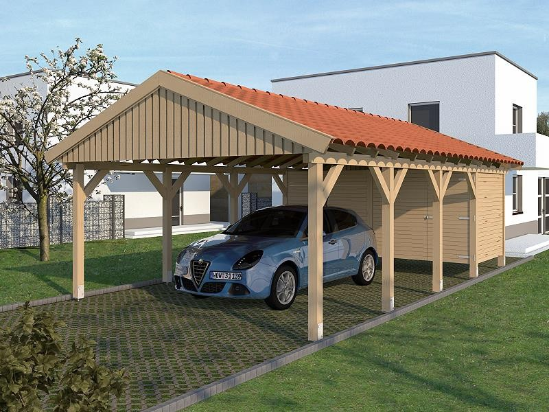 Prikker Carport Satteldach BSH 500 x 800cm GR