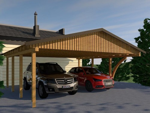 Prikker Carport Satteldach KDI 600 x 600cm LHB1