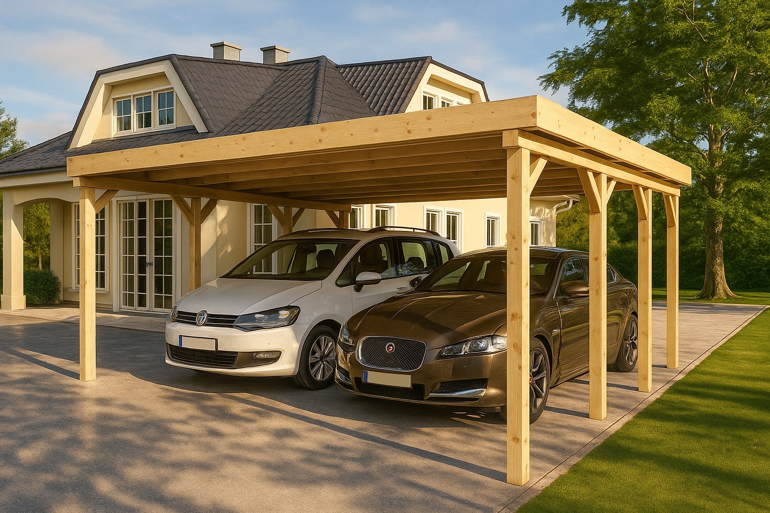 Sondermodell Doppelcarport 600x600cm KVH