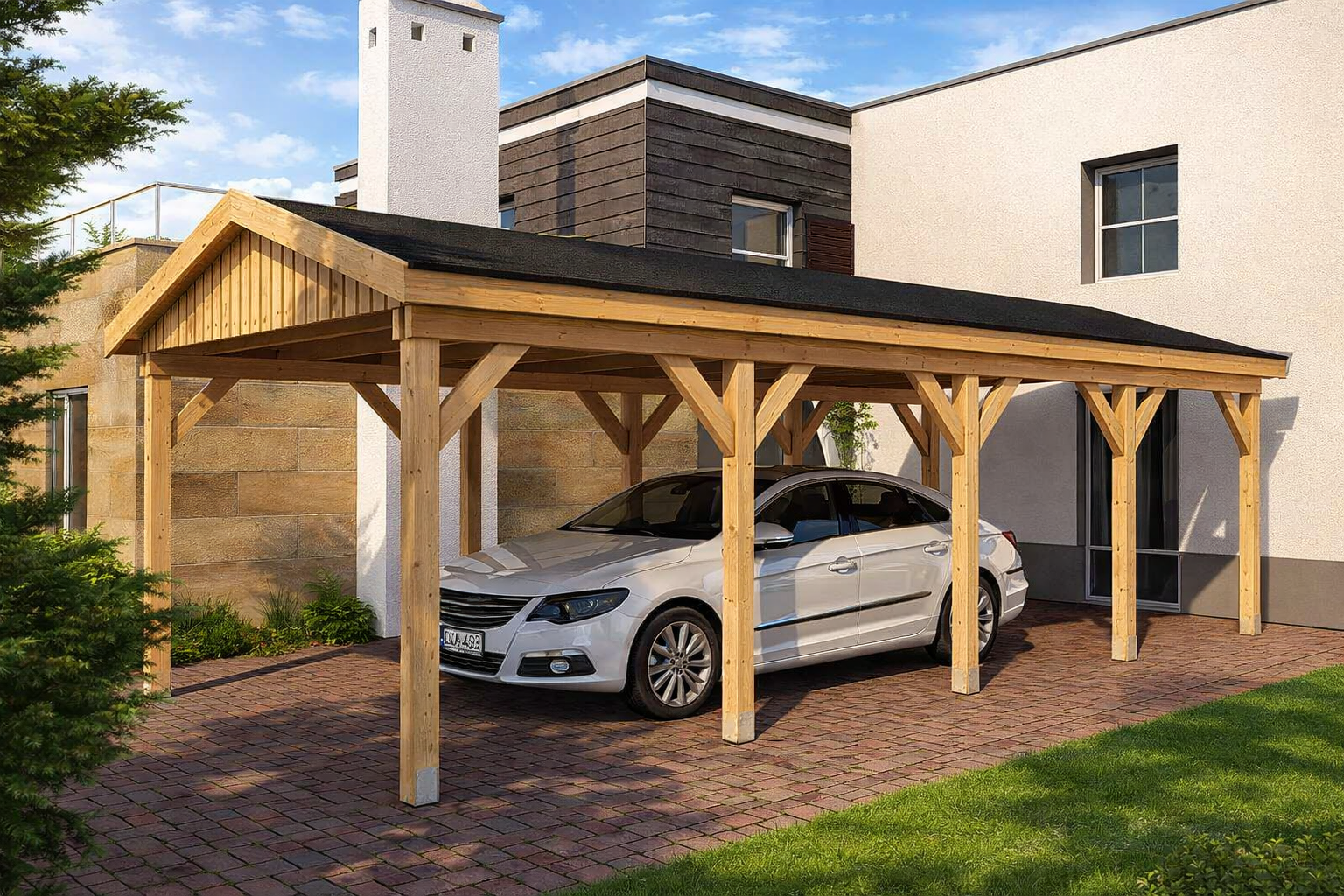 Prikker Carport Satteldach KVH 350 x 800cm