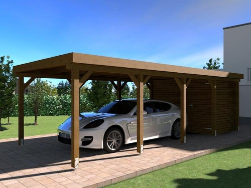 Prikker Carport Flachdach KDI 350 x 800cm GR