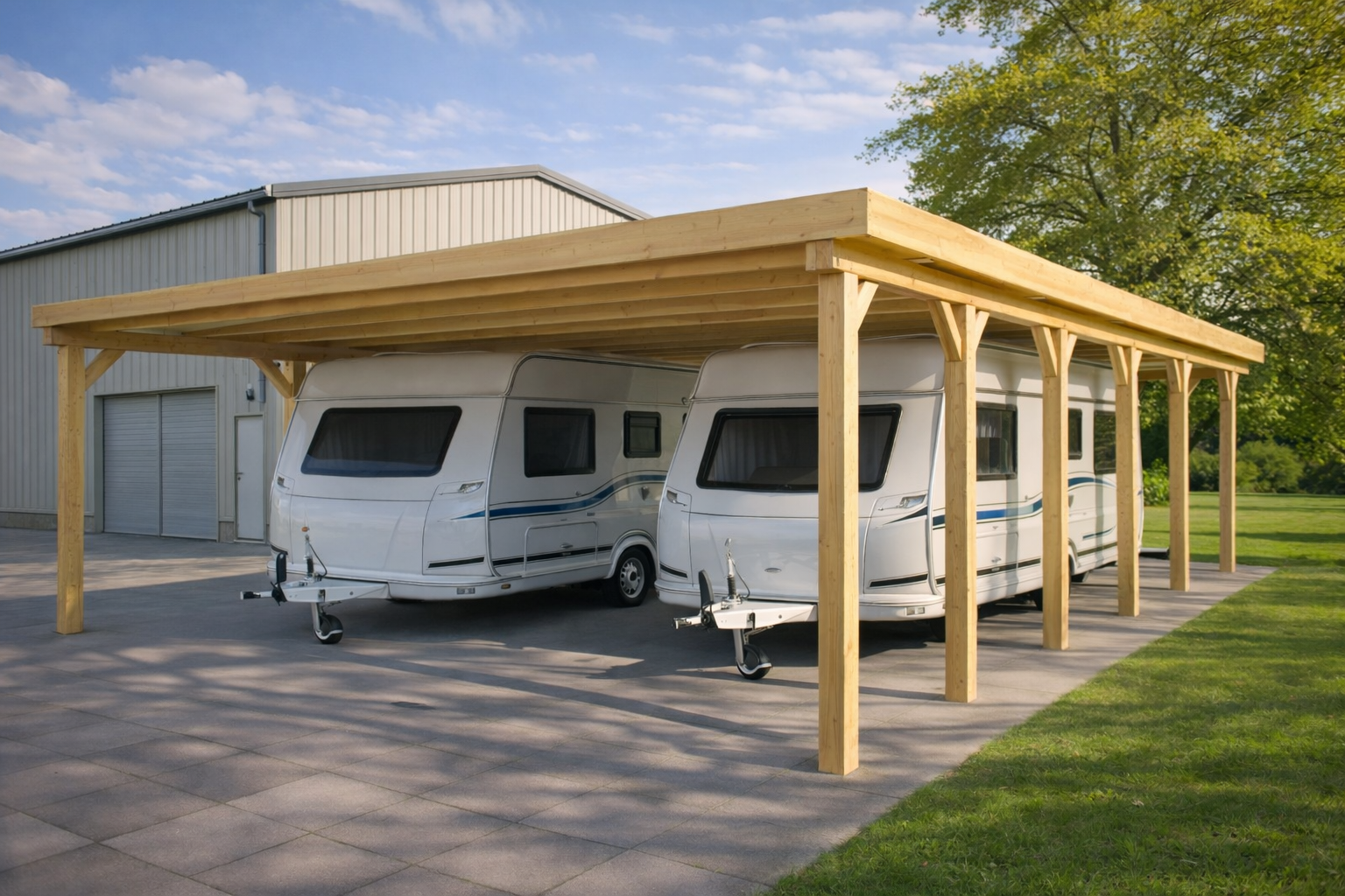 Prikker Wohnmobil Flachdach Carport 700x900cm
