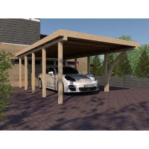 Prikker Carport Flachdach KVH 400 x 800cm LHB