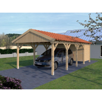 Prikker Carport Satteldach BSH 400 x 800cm GR